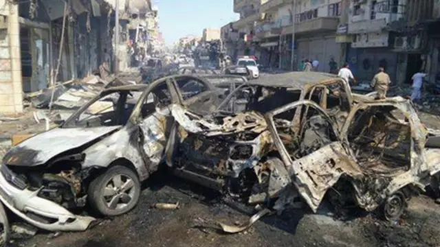 تصویری که هواداران داعش از پیامد حملات هوایی در توییتر منتشر کرده‌اند