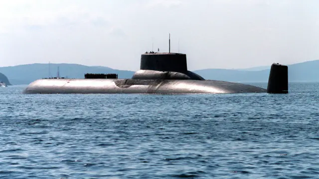 俄羅斯颱風級核動力潛艇「阿爾漢格爾斯克」(Arkhangelsk)號在白令海