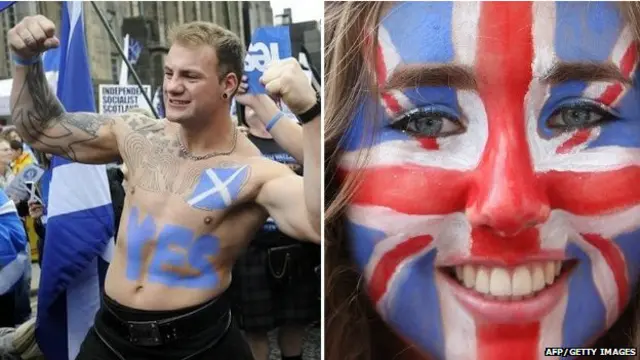 Seguidores y oponentes a la independencia de Escocia