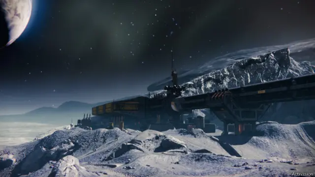 Paisaje lunar del videojuego Destiny