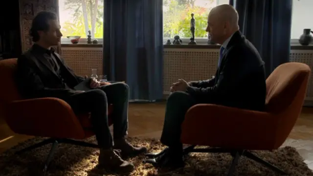 Psicoterapeuta Poul Perris e o primeiro-ministro sueco, Fredrik Reinfeldt