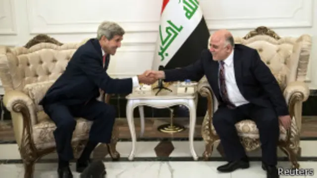 အီရတ် ဝန်ကြီးချုပ်သစ်နဲ့ ကယ်ရီ တွေ့ဆုံစဉ်