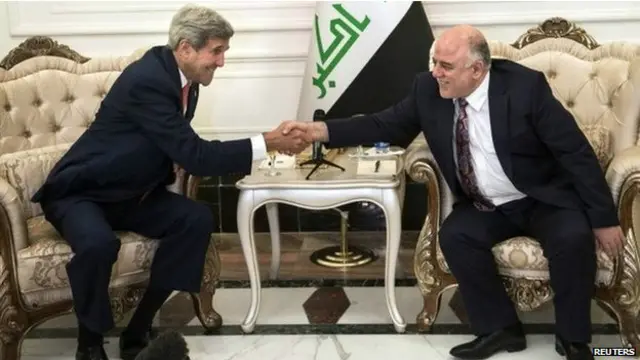 克里会晤阿巴迪后表示,美国将建立一个广泛的联盟,以瓦解“伊斯兰国”极端组织的威胁。