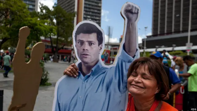 Simpatizante de Leopoldo López en Venezuela