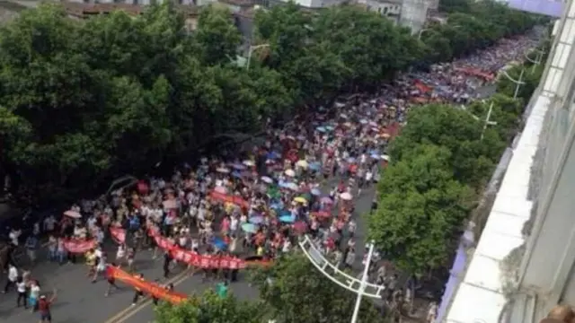 广东博罗县示威（网络图片）