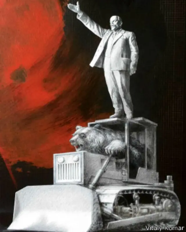Виталий Комар. Эскиз к проекту памятника Бульдозерной выставки