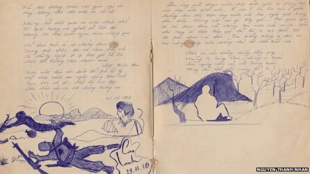Đây là mộôt trang trong nhật ký của ông Nhân mô tả trận chiến năm 1986