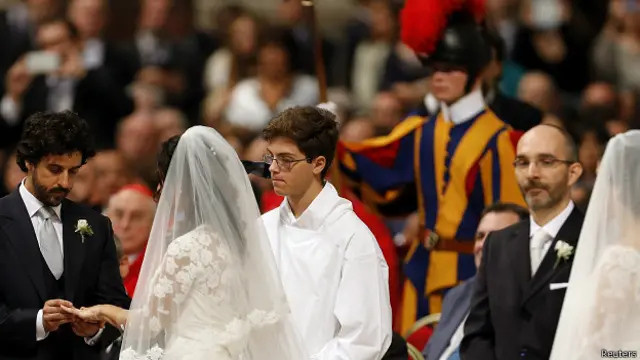 Церемония бракосочетания в Ватикане
