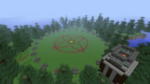 Играя в Minecraft можно строить свое игровое поле, например такое, как было в "Голодных играх".