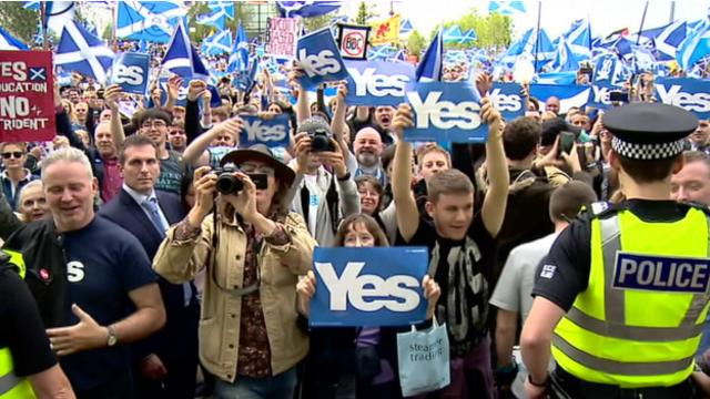 支持蘇格蘭獨立者示威