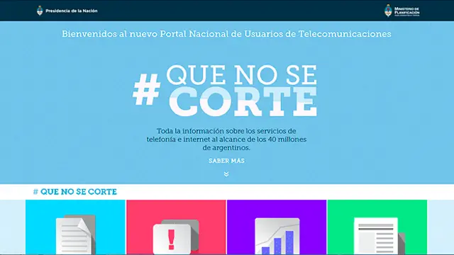 La secretaría de Comunicación creó el portal "Que no se corte", en donde alientan a los clientes a comparar costos, cobertura y calidad de los operadores.