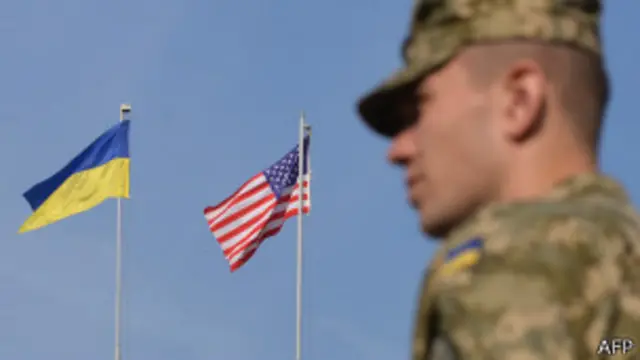 Флаги США и Украины