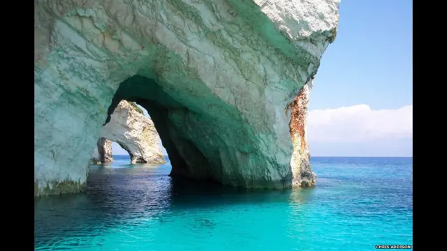 Las cuevas azules en Zakynthos, Grecia