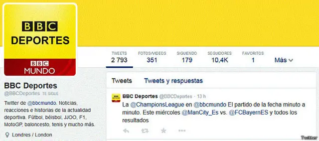 BBC Deportes en Twitter