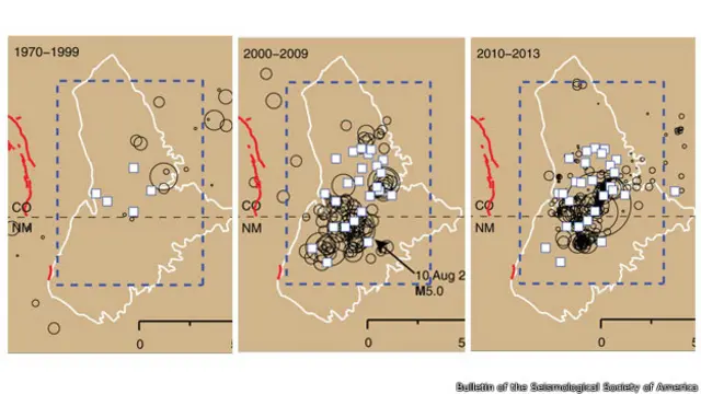 Gráfico de sismos en la Cuenca Raton, EE.UU.