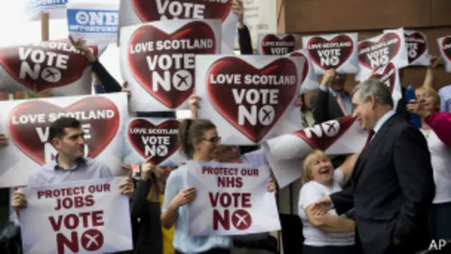 တွဲရေး ထောက်ခံသူတွေကို ဟောပြောနေတဲ့ ဗြိတိန် ဝန်ကြီးချုပ်ဟောင်း ဂေါ်ဒန်ဘရောင်း