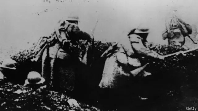 En las trincheras, en la Primera Guerra Mundial