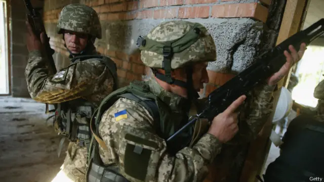 Украинские морские пехотинцы на учениях