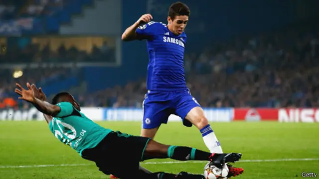 أضاع لاعبو تشيلسي فرصا عدة لتسجيل أهداف طوال المباراة 