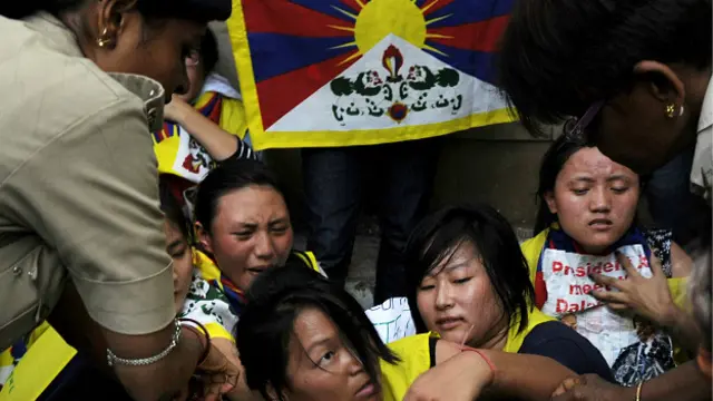 तिब्बती प्रदर्शनकारी