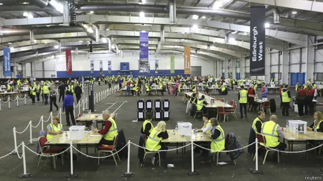 苏格兰公投爱丁堡点票站