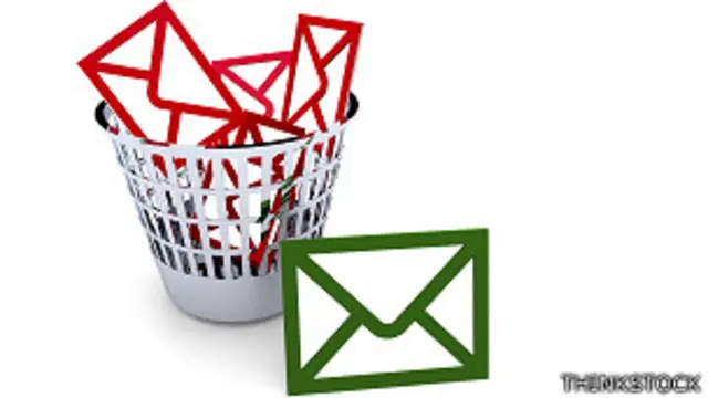 Emails en el correo de la basura