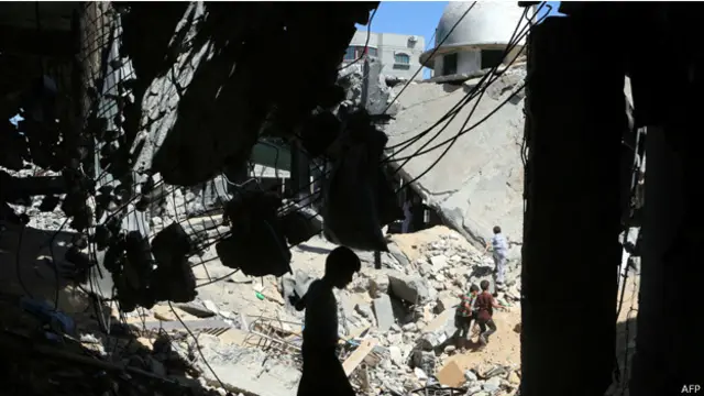 تعرضت غزة لدمار كبير جراء الهجوم الاسرائيلي