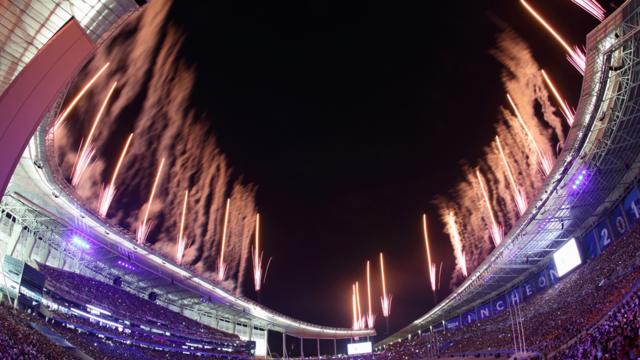 اقيمت فعاليات الافتتاح على ملعب مدينة أنشيون الكورية الجنوبية الذي شيد خصيصا لاستضافة فعاليات هذه الدورة، ويسع نحو 60 الف متفرج. 