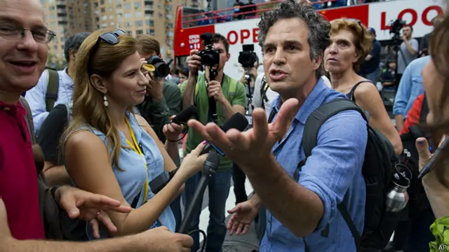Mark Ruffalo en la marcha de Nueva York