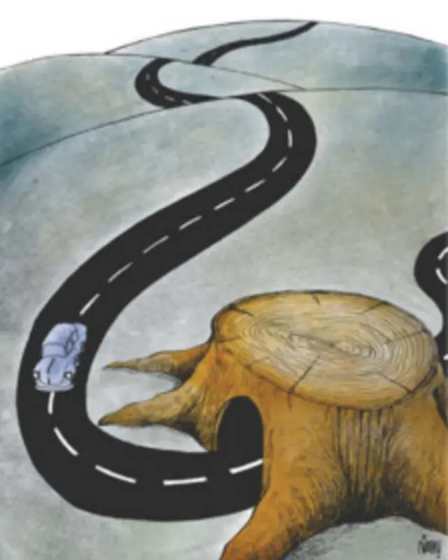 کارتون پیام برومند، شرق