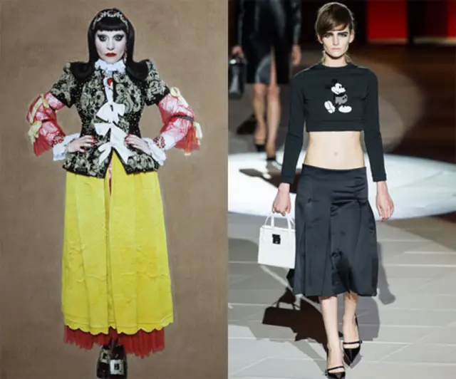 英国国家肖像美术馆的作品“碰撞”《穿密海姆•克希霍夫的朱丽娅》和时装周亮点雅各布斯米奇卫衣(右)