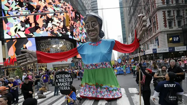 Dimanche, une manifestation s'est organisée à New-York en prélude au sommet des Nations unies sur le climat.