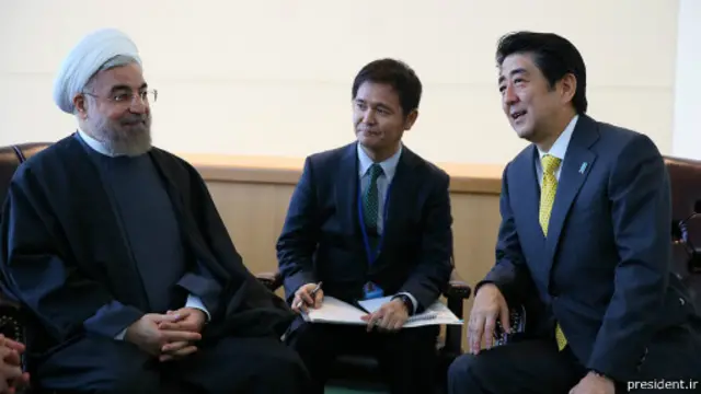 روحانی و شینزوا آبه، نخست وزیر ژاپن