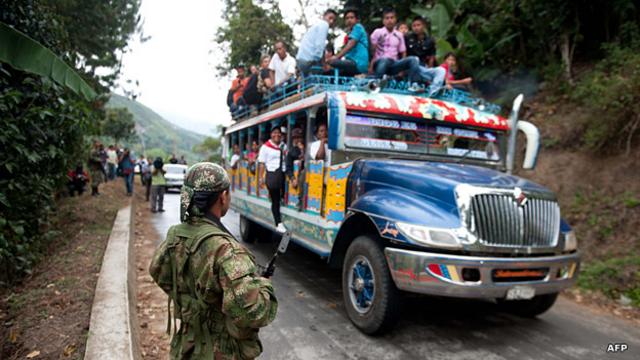 Retéen de las FARC en el departamento de Cauca.
