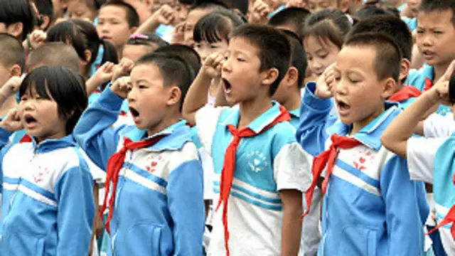 चीन के एक स्कूल के बच्चे (फ़ाइल फ़ोटो)