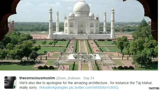 Salah satu komentar dalam Twitter mengenai Taj Mahal.