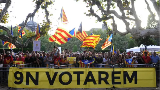 Демонстрация перед парламентом в Барселоне