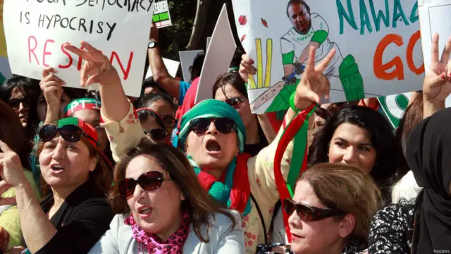 نواز شریف کے خلاف یہ احتجاج صبح شروع ہو کر شام تک جاری رہا اور اس میں امریکہ کے مختلف شہروں سے آ ئے ہوئے پاکستانیوں نے شرکت کی۔