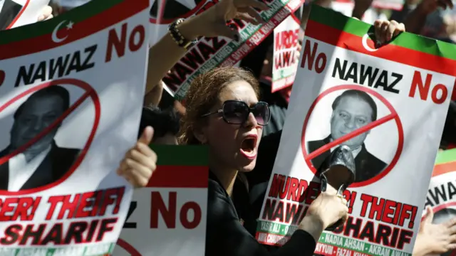 پاکستان کے وزیر اعظم نواز شریف کے اقوام متحدہ کی جنرل اسمبلی سے خطاب کے موقع پر امریکہ میں مقیم پاکستانیوں نے ان کے خلاف مظاہرہ کیا۔