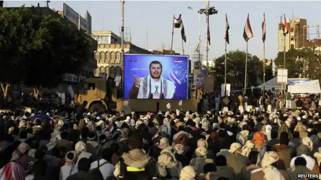 صنعا پر کامیاب چڑہائی کے بعد حوثی رہنما عبدالمالک نے ٹیلی ویژن پر خطاب کیا 