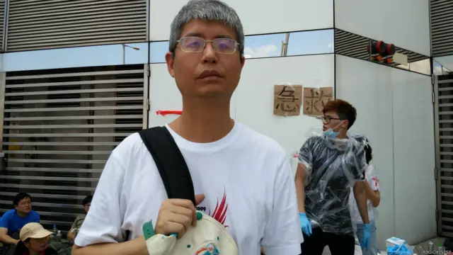 近距離接觸香港「佔中」示威者（BBC中文網記者蕭爾拍攝照片）