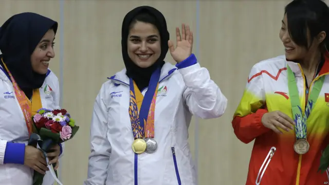 एशियाई खेलों में हिजाब में महिला खिलाड़ी