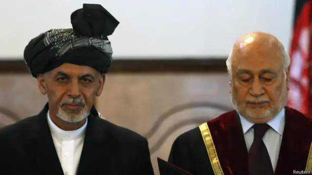 نومنتخب افغان صدر اشرف غنی سے ملک کے چیف جسٹس نے حلف لیا