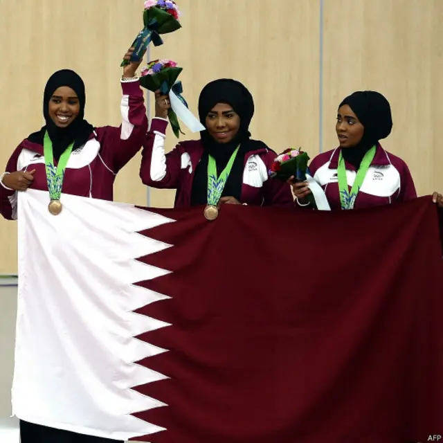 एशियाई खेलों में हिजाब में महिला खिलाड़ी