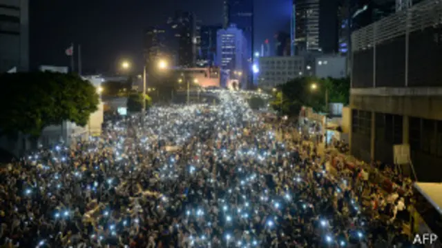 ဟောင်ကောင်ရဲ့ စီးပွားရေး အချက်အချာ နေရာတွေကို ပိတ်ဆို့ ဆန္ဒပြကြ