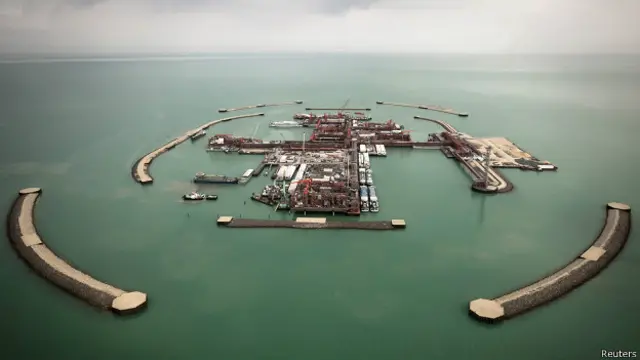 Месторождение Кашаган в казахском секторе Каспия