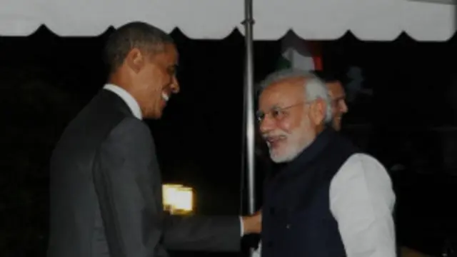 प्रधानमंत्री नरेंद्र मोदी और अमरीकी राष्ट्रपति बराक ओबामा