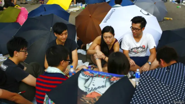 Протестующие в Гонконге