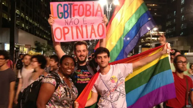 Protesta contra la homofobia en Sao Paulo.