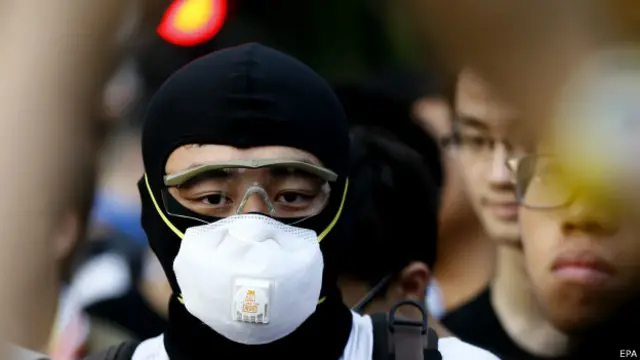 Демонстрант в Гонконге